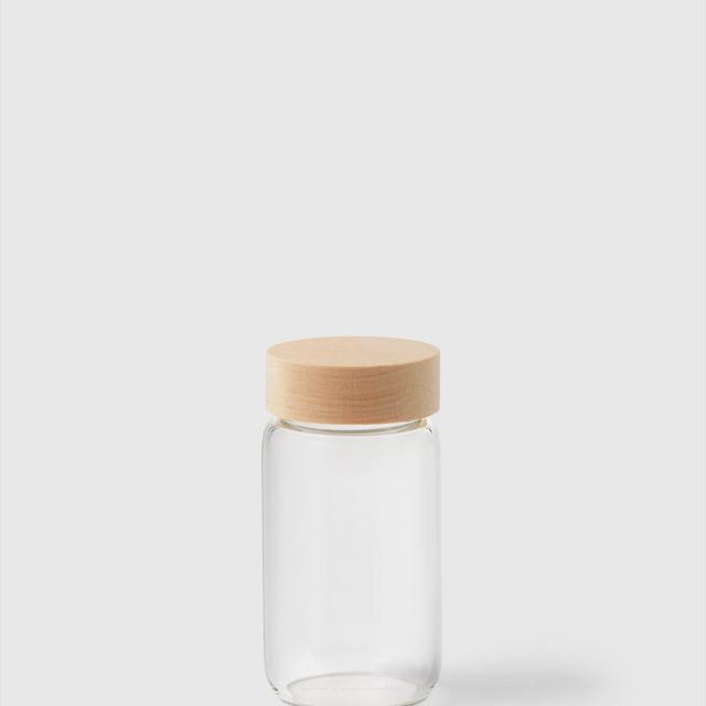 Glass Spice Jar with Birch Lid