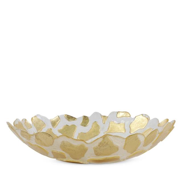 VIETRI Rufolo Glass Gold Giraffe Medium Shallow Bowl