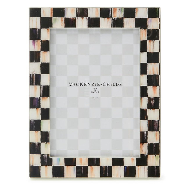 MACKENZIE-CHILDS Courtly Check Silver Plated 5" x 7" Frame