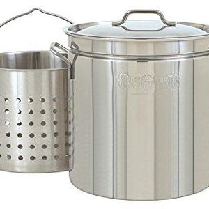 Bayou Classic 1124 24-Quart All Purpose Stainless Steel Stockpot with Steam and Boil Basket