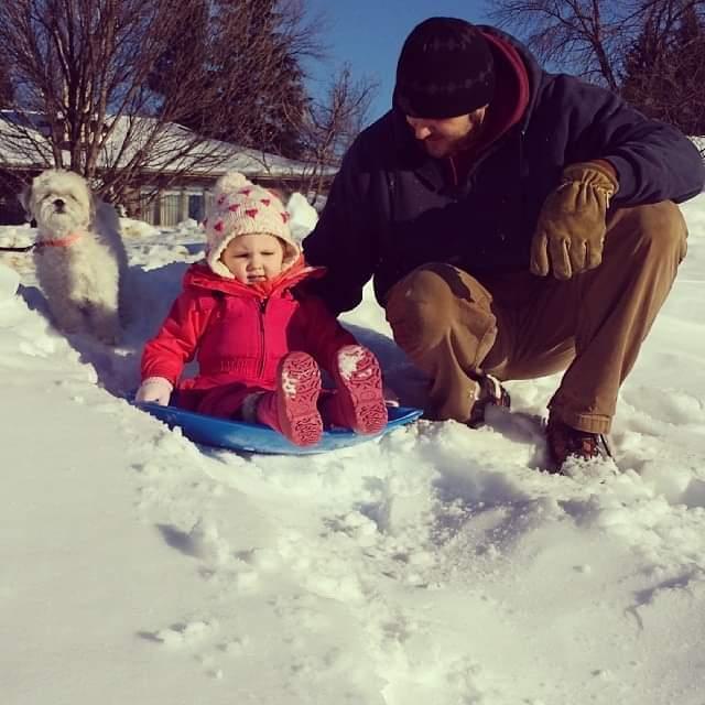 Sledding with Lola and Ava Winter 2014