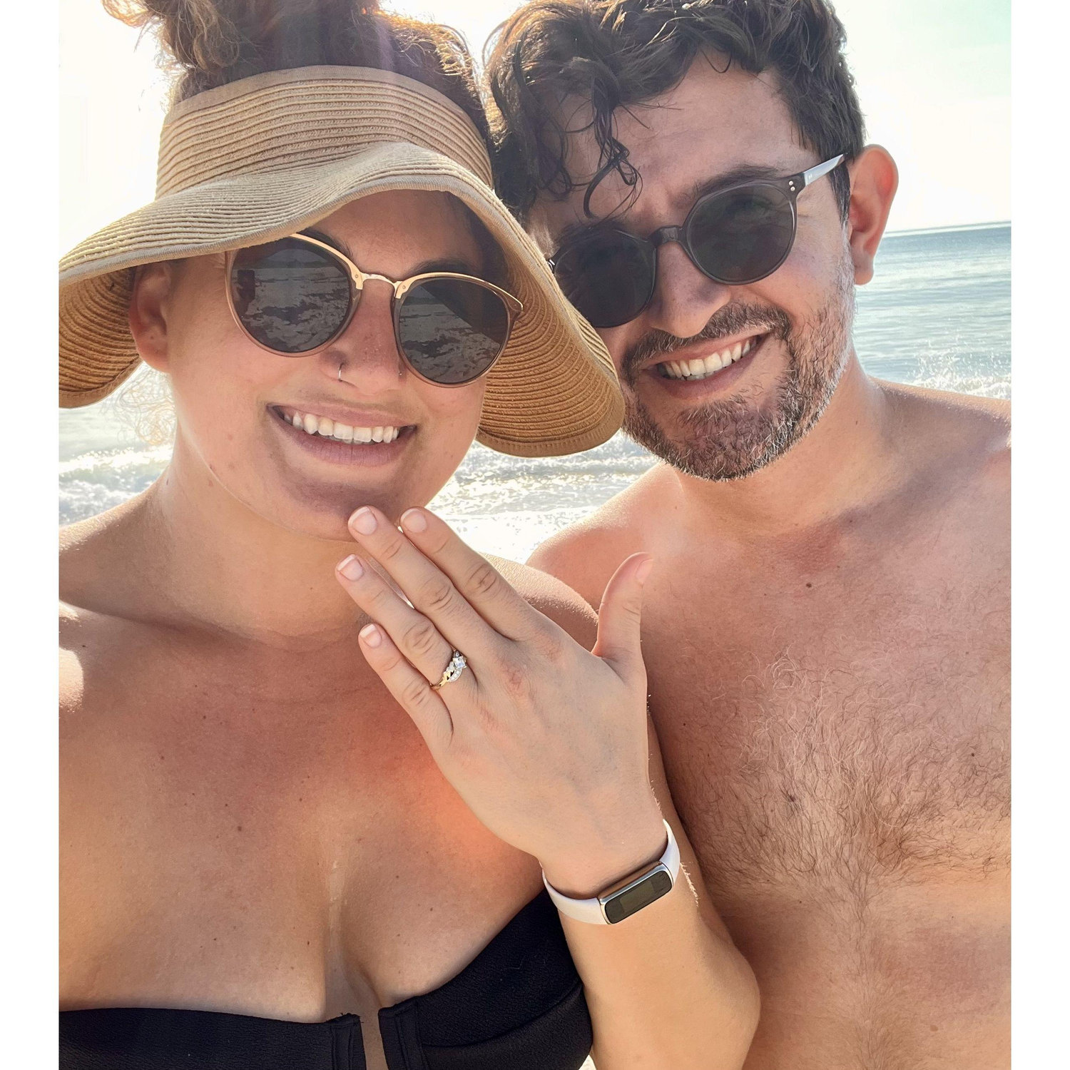 The morning we got engaged in Vero Beach! Sebastian proposed while we were walking along South Beach at sunrise ❤️ (June 2024)