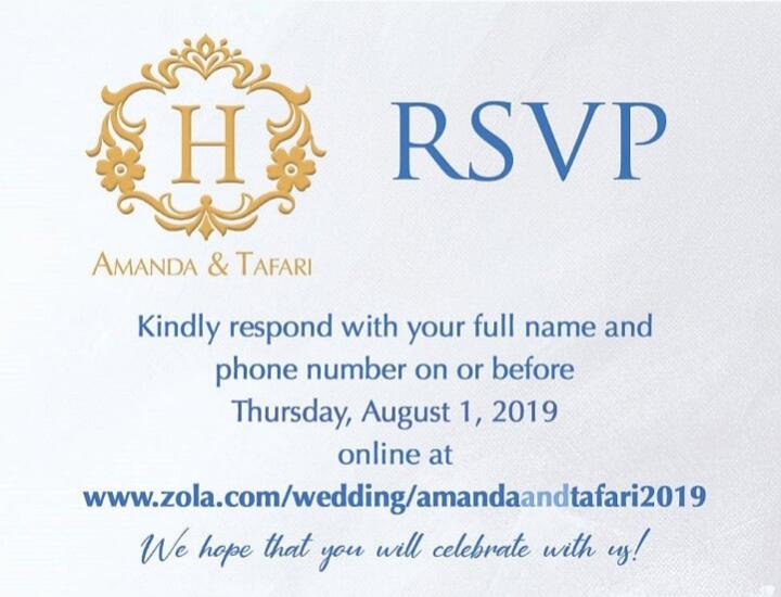 The Wedding Website of Amanda Anthony and Tafari Hunter