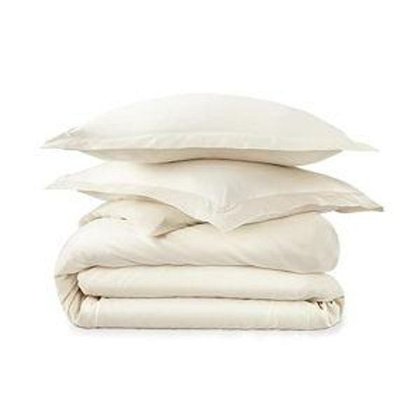 100% Organic Cotton Duvet Cover Queen Size - Naturally Soft Lightweight & Cooling Duvet Cover Set with Decorative Shams - Premium GOTS Certified 300 Thread Count Sateen Weave (Natural, Queen)