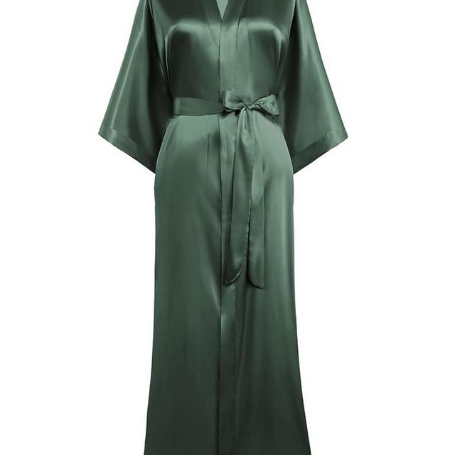 PRODESIGN Satin Kimono Robe Women Long Silky Kimono Bathrobe Sleepwear Wedding Bridesmaid Robe