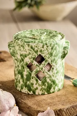 Speckled Ceramic Garlic Pot
