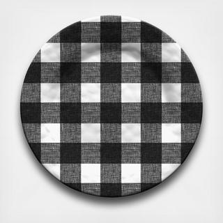 Vintage Buffalo Check Melamine Dinner Plate, Set of 6
