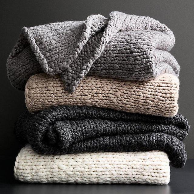 Chunky Hand-Knit Throw
