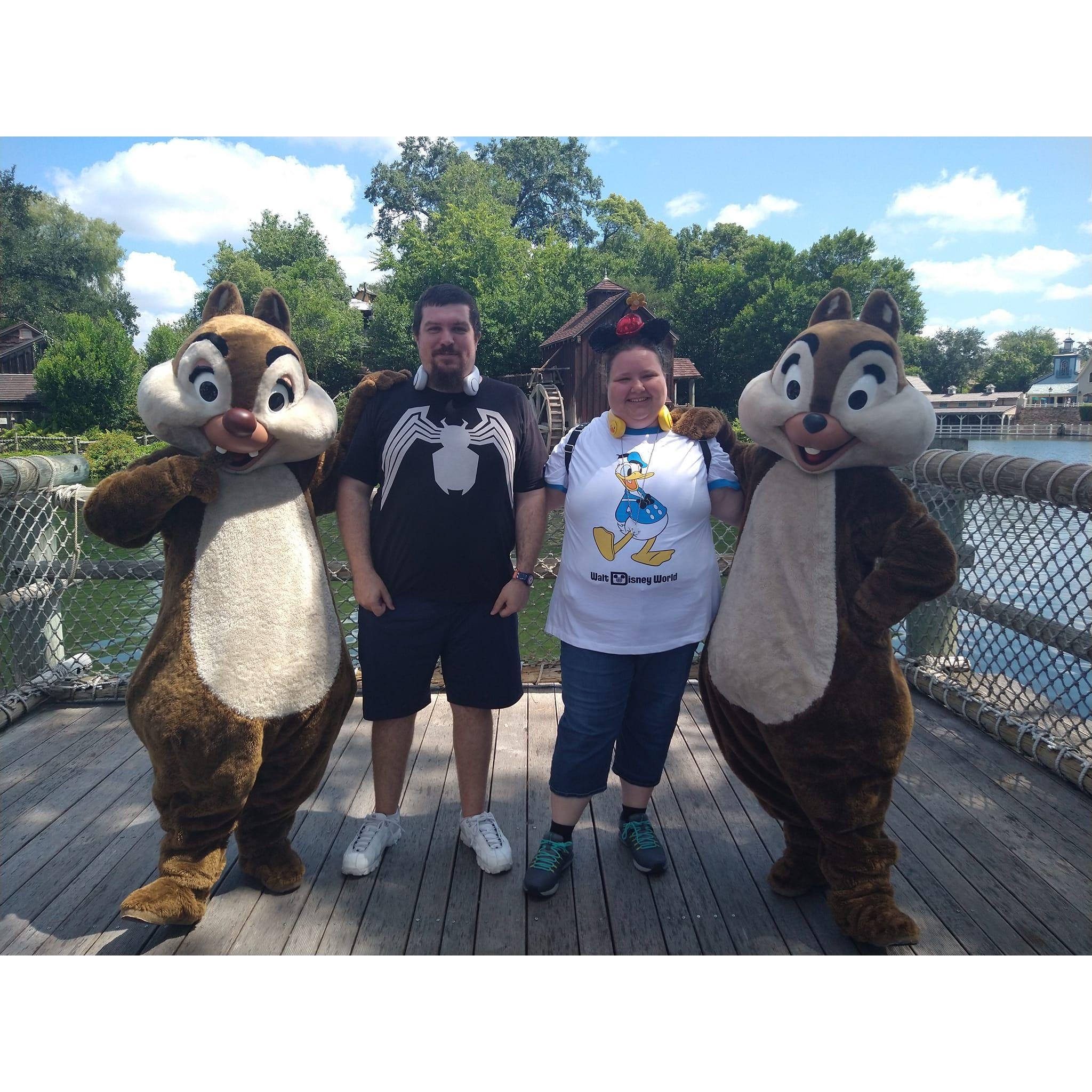 Chip and Dale were scared of Cashew/Brandon because of his shirt lol.