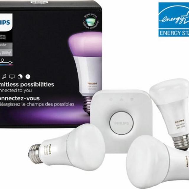 Philips - Hue White and Color Ambiance A19 Starter Kit (3rd Gen) - Multicolor