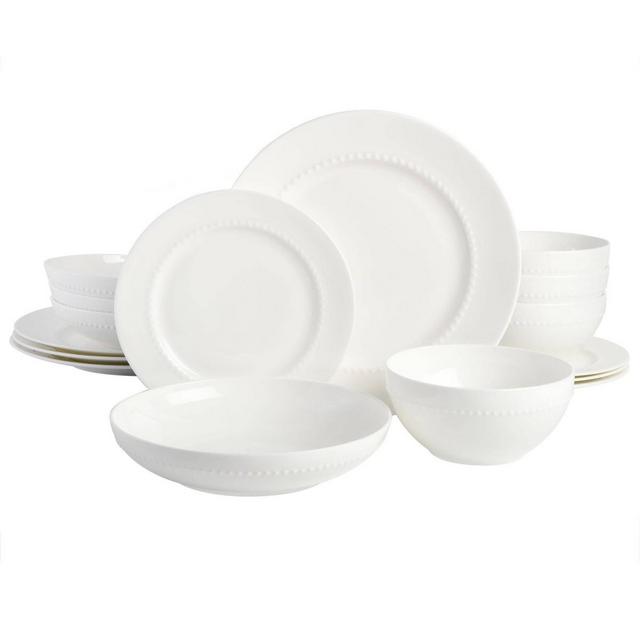 Gibson Elite 16pc Bone China Set - White