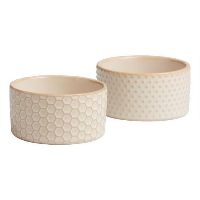 Textured Ceramic Ramekins Set Of 2