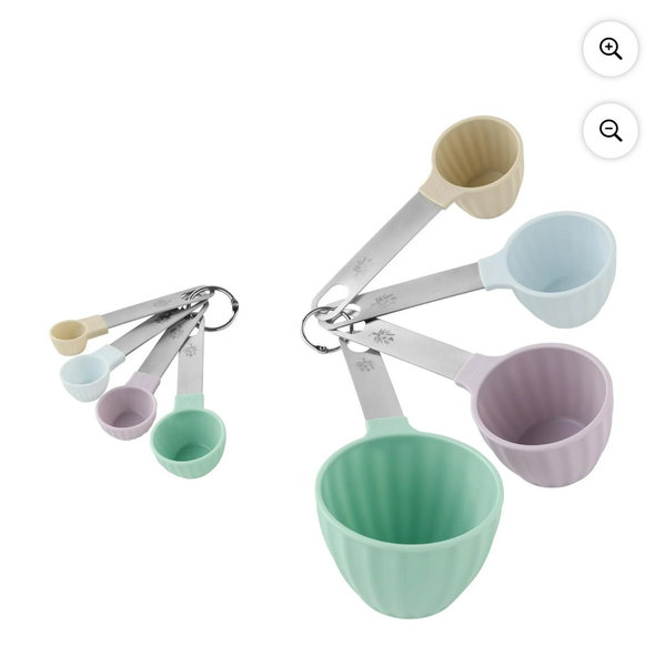 The Pioneer Woman 8-Piece Plastic Measuring Cup and Spoon Set, Multicolor