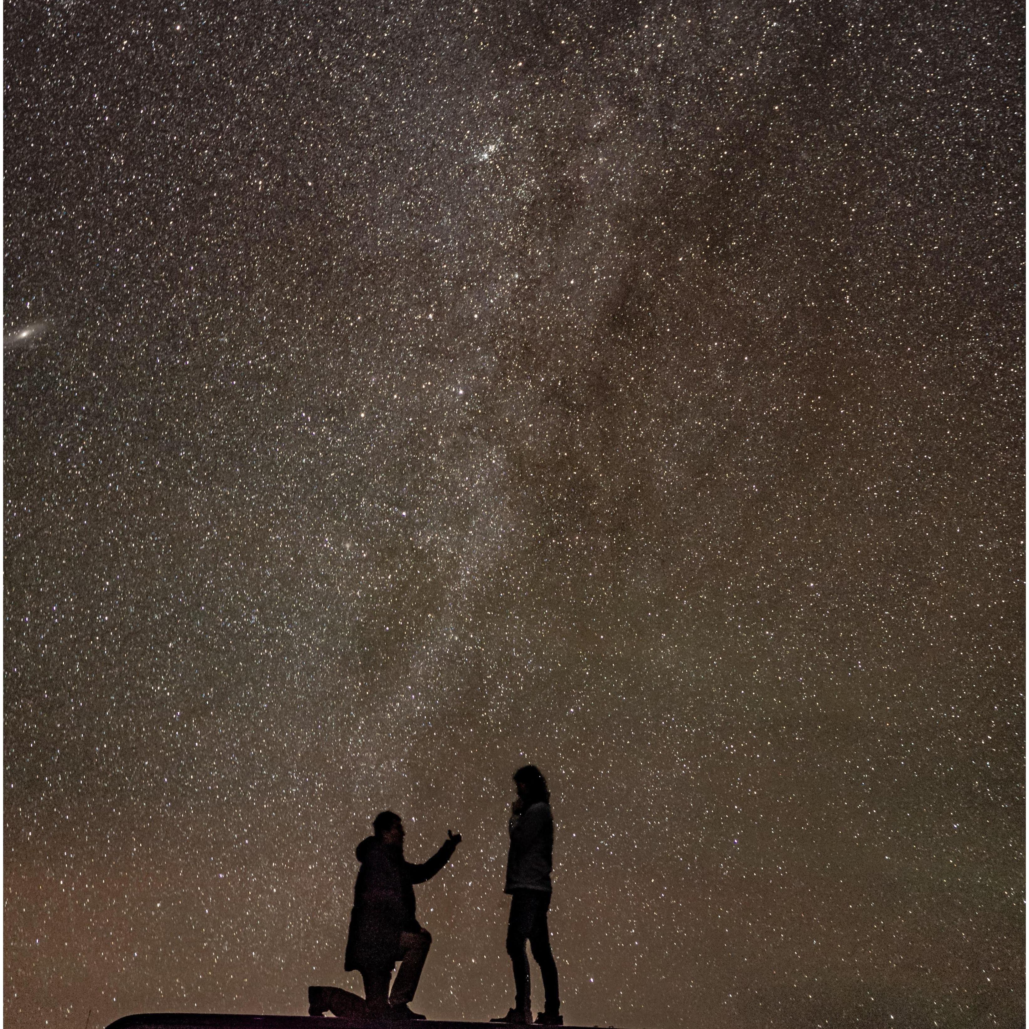 On the summit of Mauna Kea, we asked the stargazing tour guide (who is also a professional photographer) to re-capture the moment of proposal under the stars.