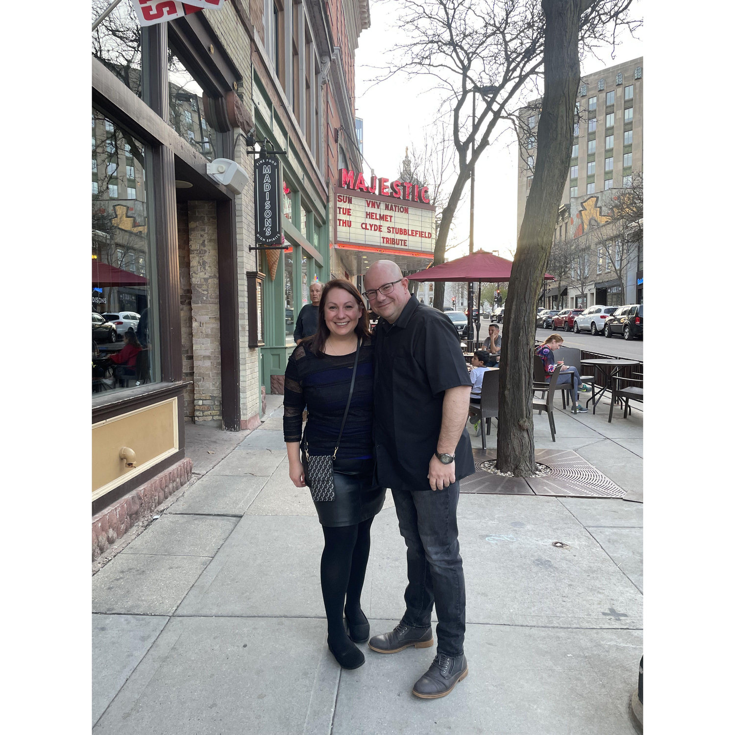 Catching a weekend away in Madison to see his favorite band.