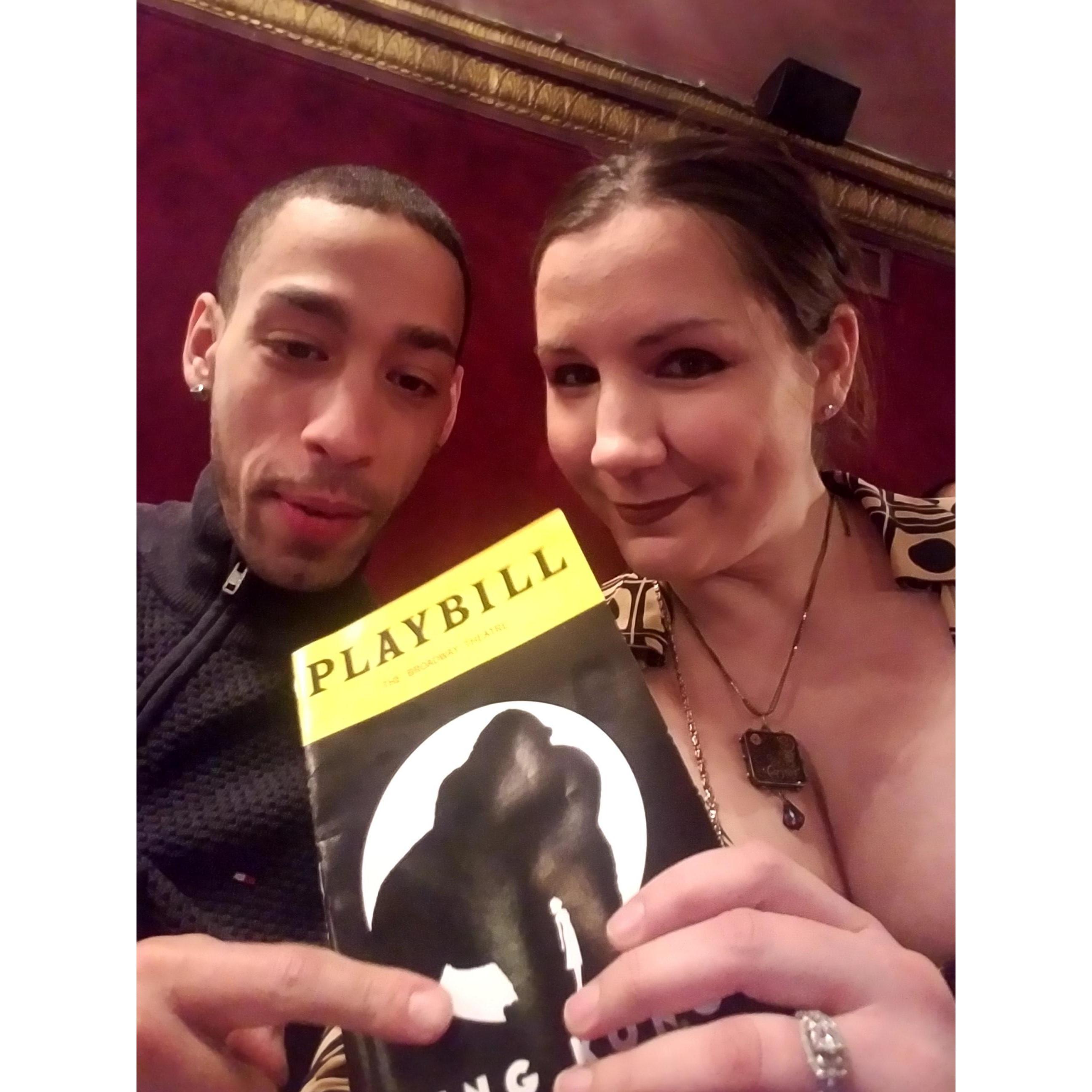 We got bargain broadway seats. $40 each for 2 orchestra seats to see King Kong. It was such an amazing show! We loved it!