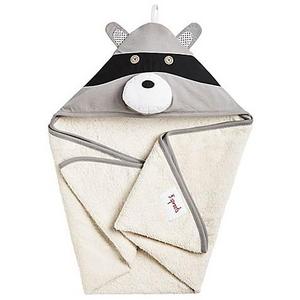 3 Sprouts Hooded Towel in Grey Raccoon