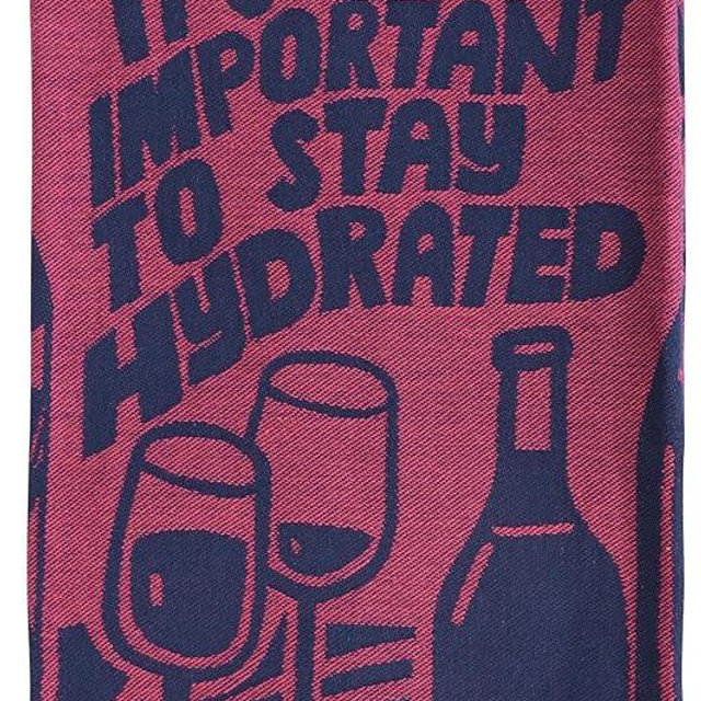 Blue Q Funny Woven Dish Towel ~ It's So Important to Stay Hydrated. 100% Cotton, Soft, Super-Absorbent