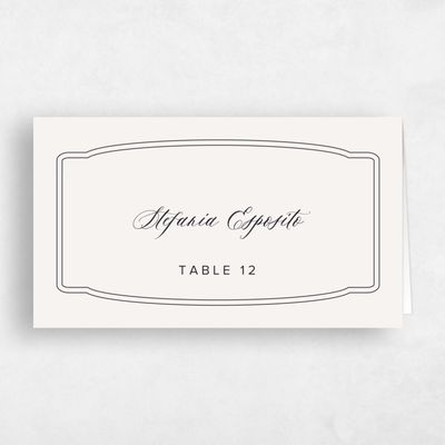 Light Oatmeal, Beige Wedding Place Card - Ivette