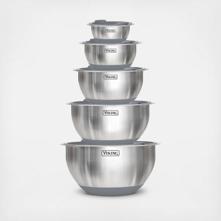 Viking, 10-Piece Stainless Steel Mixing Bowl Set | Zola
