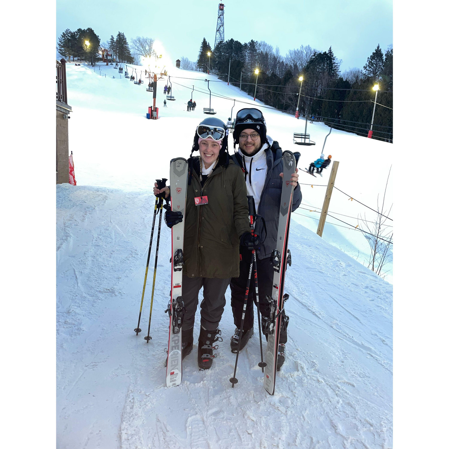 Learning to ski during our first Wisconsin winter