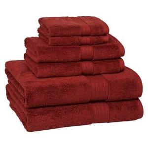 Kassadesign Solid Bath Towel Set 6pc Garnet Red - Kassatex