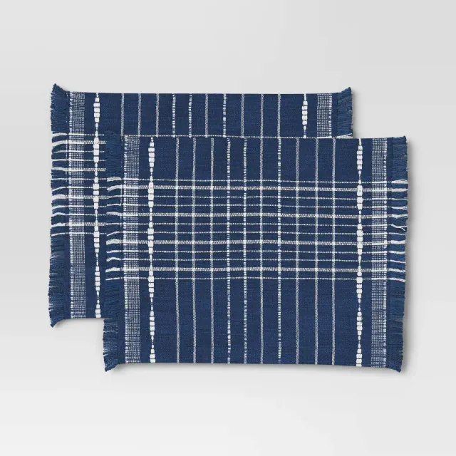 2pk Woven Placemat Dark Blue - Threshold™