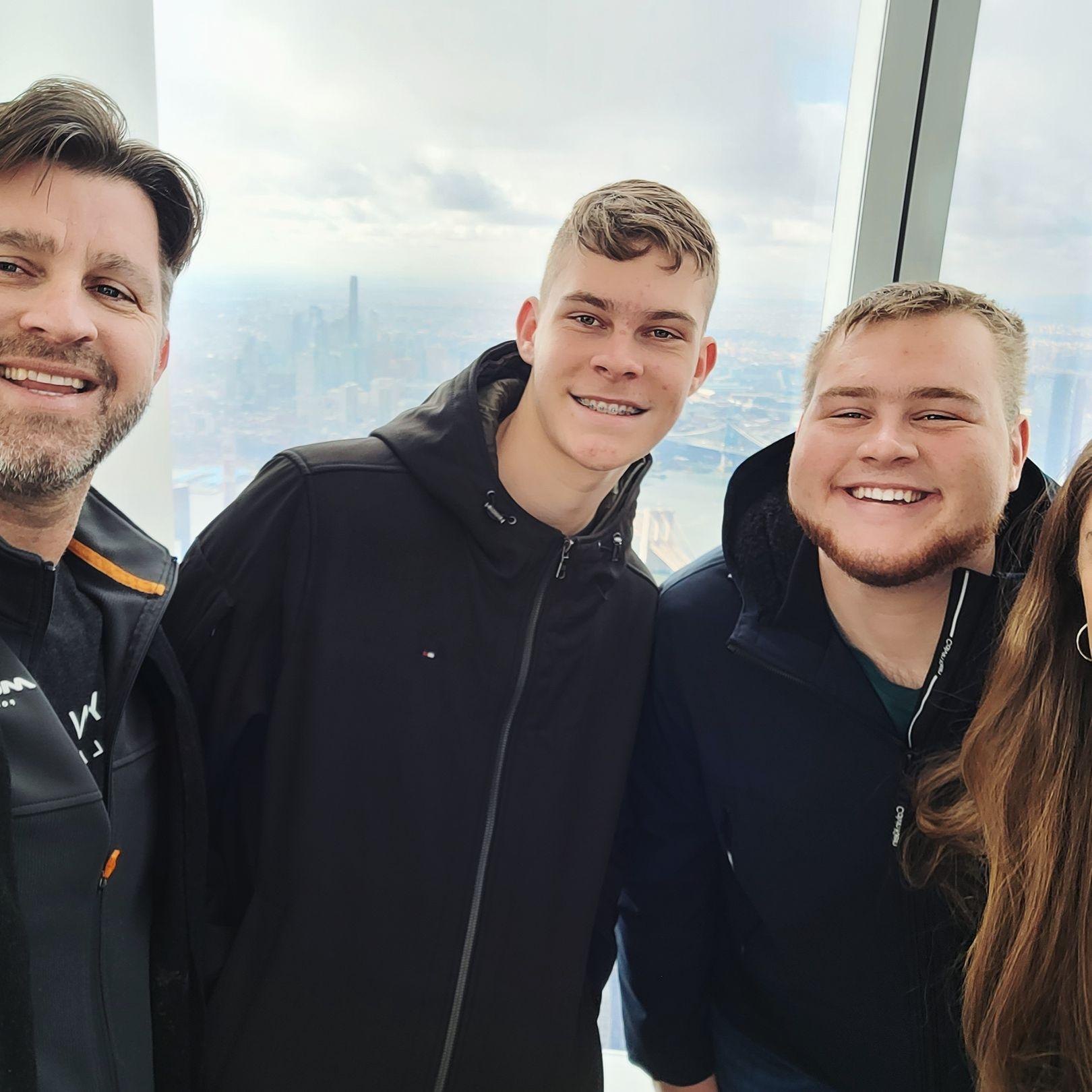 At the top of the Freedom Tower in NYC