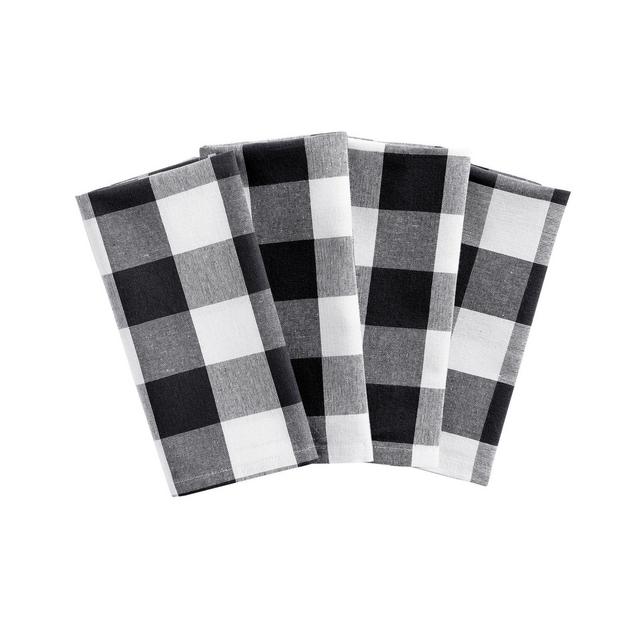 Farmhouse Living Buffalo Check Napkins in Black (Set of 4)