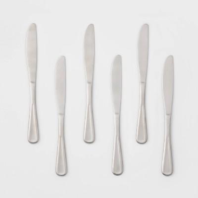 6pk Stainless Steel Olisa Satin Dinner Knives - Threshold™