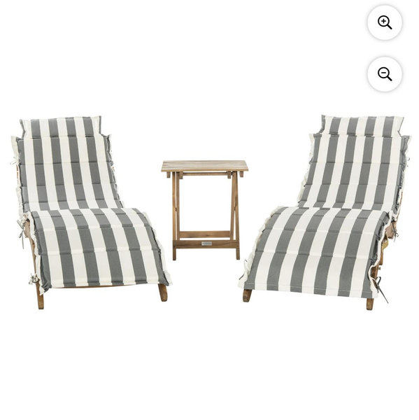 Safavieh Pacifica Outdoor Modern 3 Piece Lounge Set with Cushion