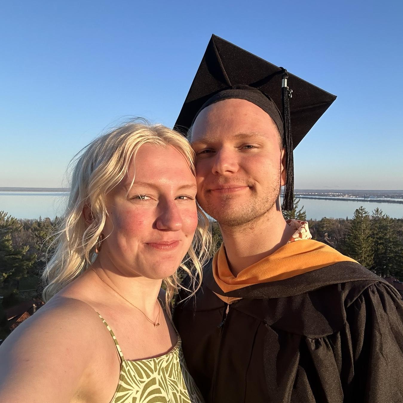 The day Matt graduated with his Masters in Chemistry on May 4, 2024.
