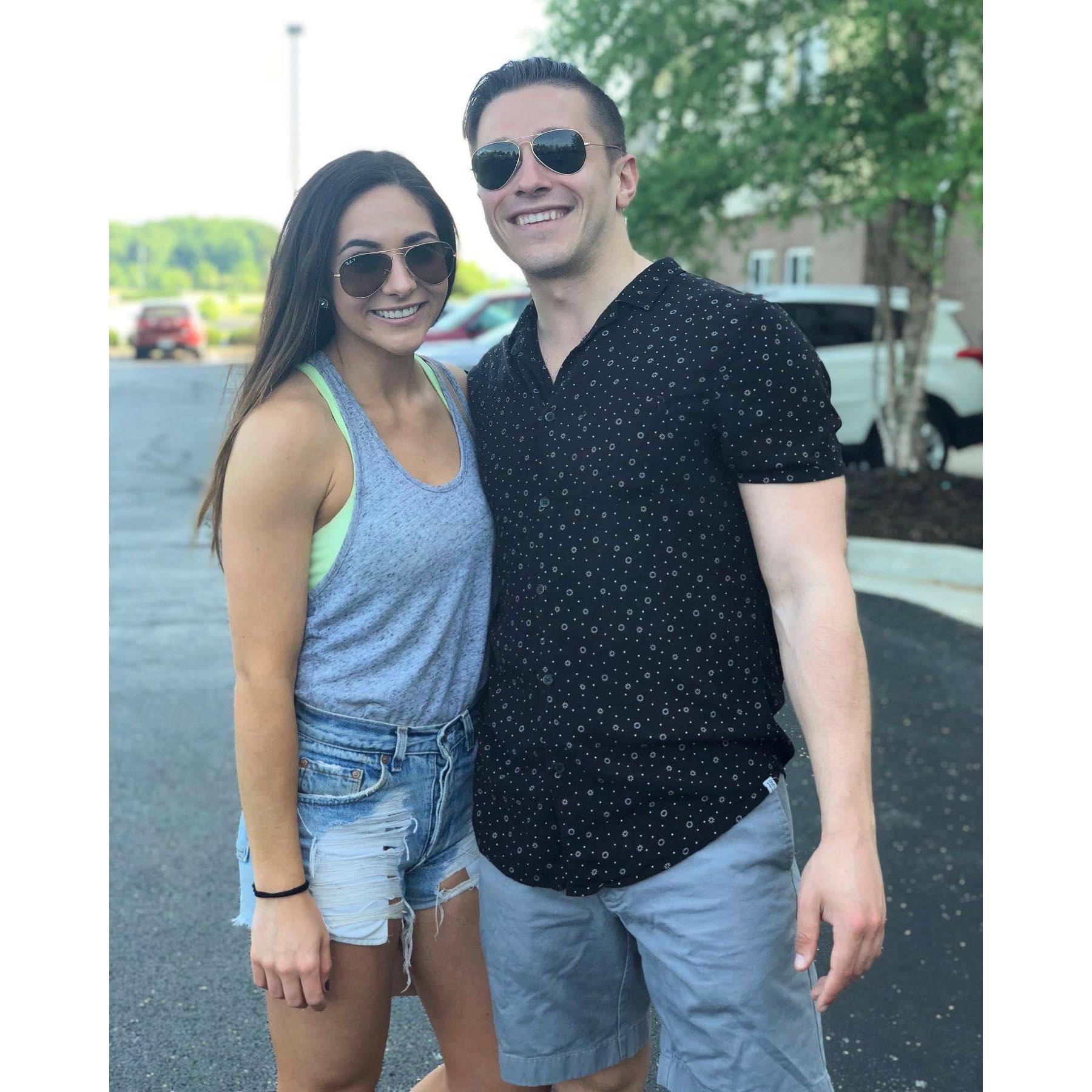 Our first photo together…can you guess where?