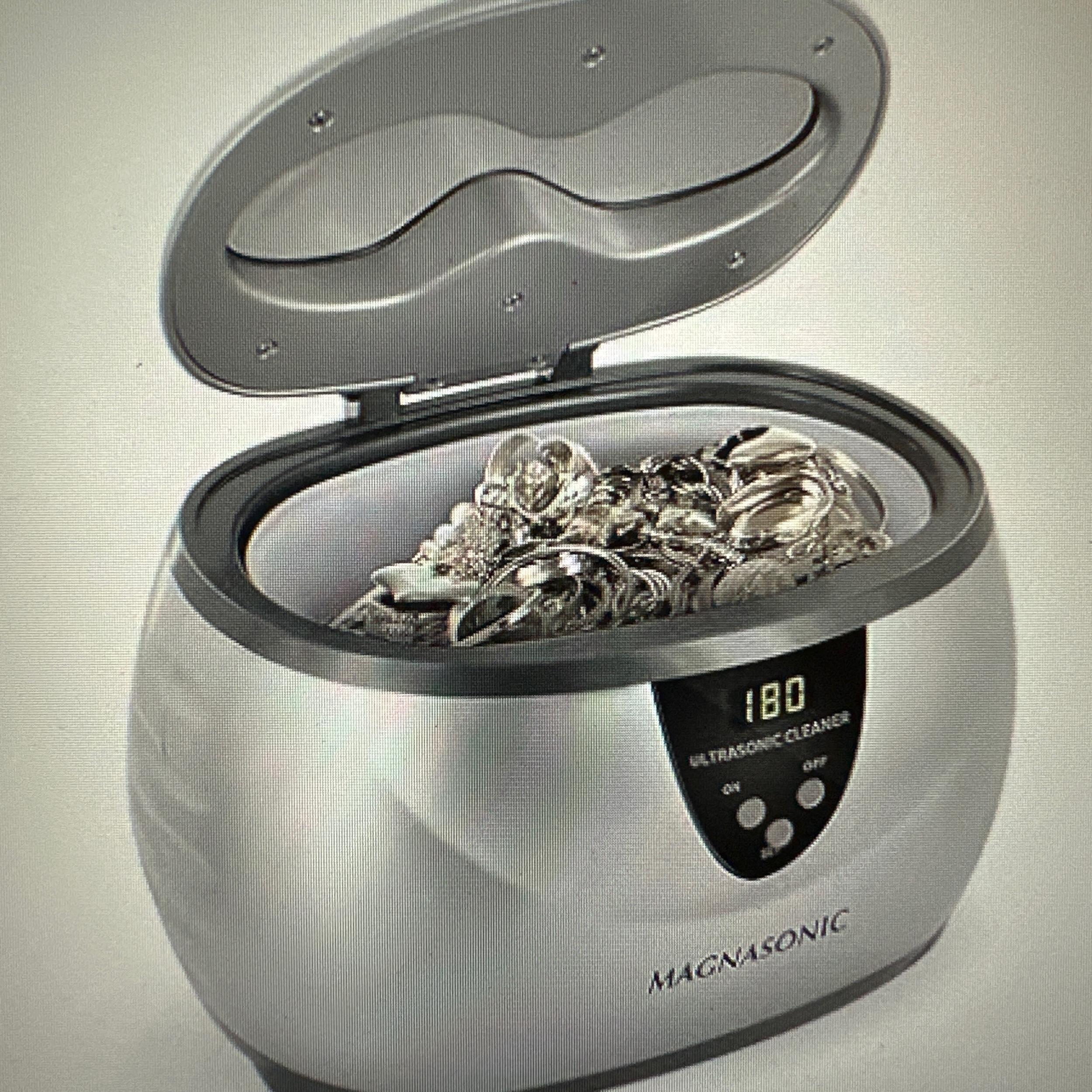 Magnasonic Professional Ultrasonic Jewelry Cleaner with Digital Timer and 20z Stainless Steel Tank for Eyeglasses, Rings, Earrings, Coins, Tools, Dentures, Hygiene Items (MGUC500)