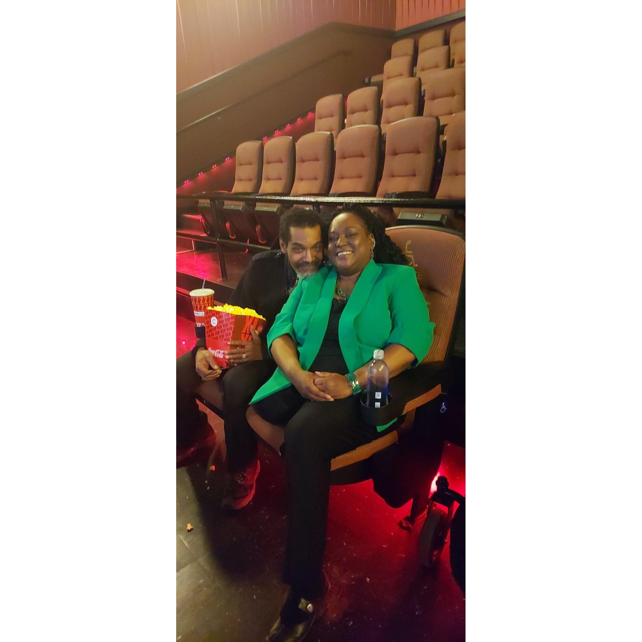Anthony and Jokima enjoying a movie!