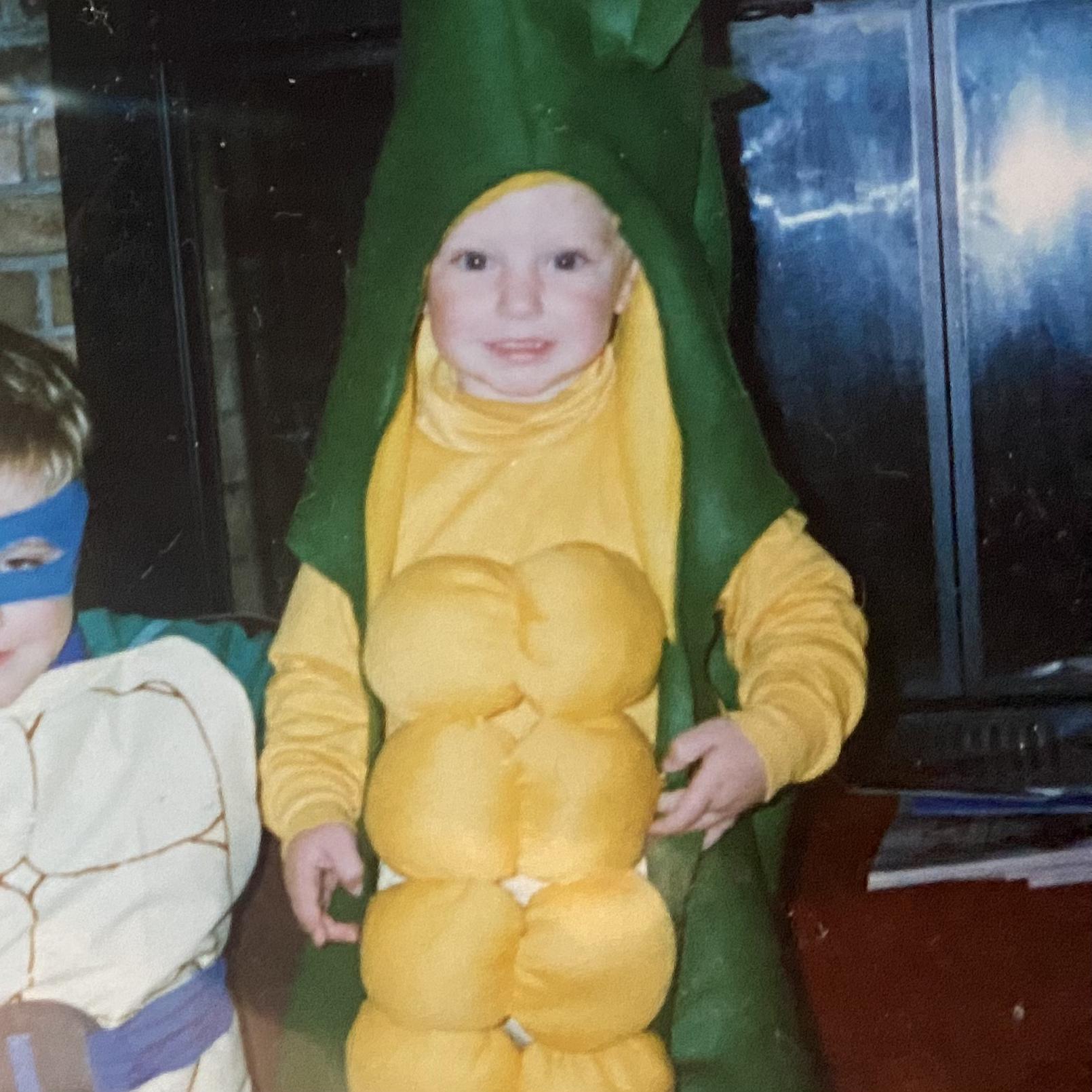 Kyle as a little boy/corn on the cob (Kyle on the cob)