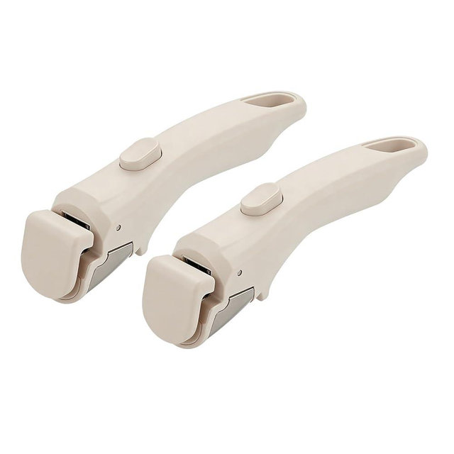 Parakatoikos Removable Handle Ivory White, Detachable Handle for Pots and Pans, Universal Cookware Handles, Compatible with Thin Edge Cookware, 2 Pack