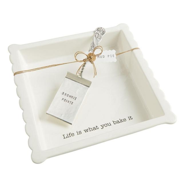 Mud Pie® 2-Piece "Brownie Points" Brownie Baker and Server Set