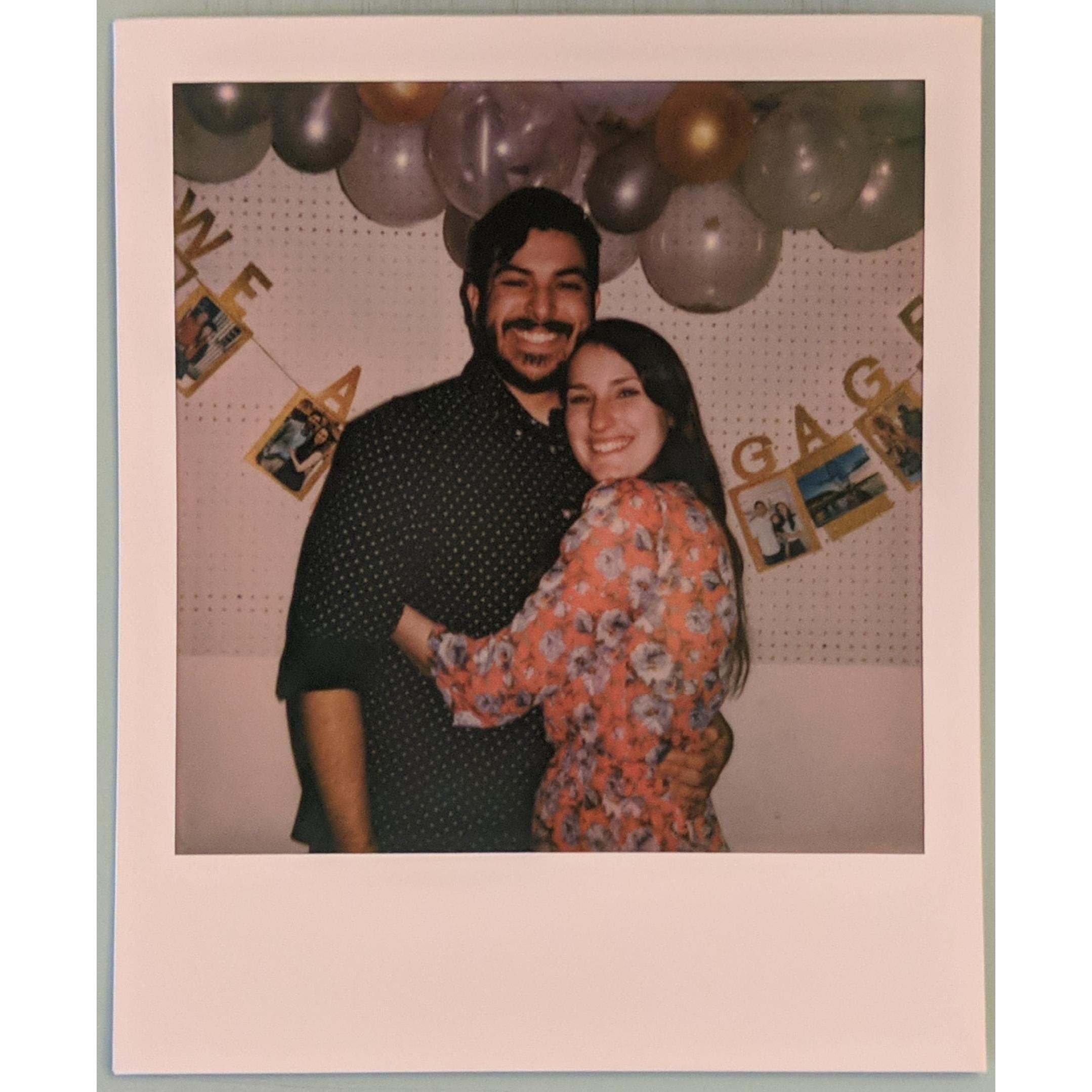 Engagement party polaroid
