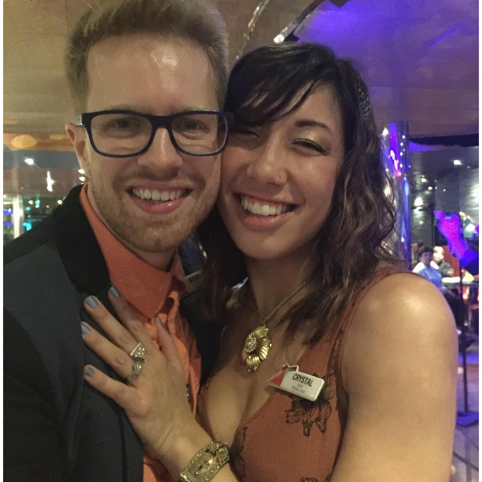 On Carnival Dream, right after he proposed
