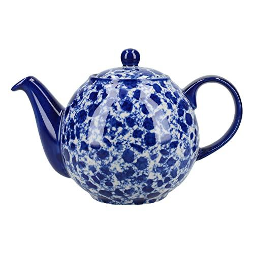 London Pottery C001008 Globe Teapot with Strainer, 900 ml, Blue/White