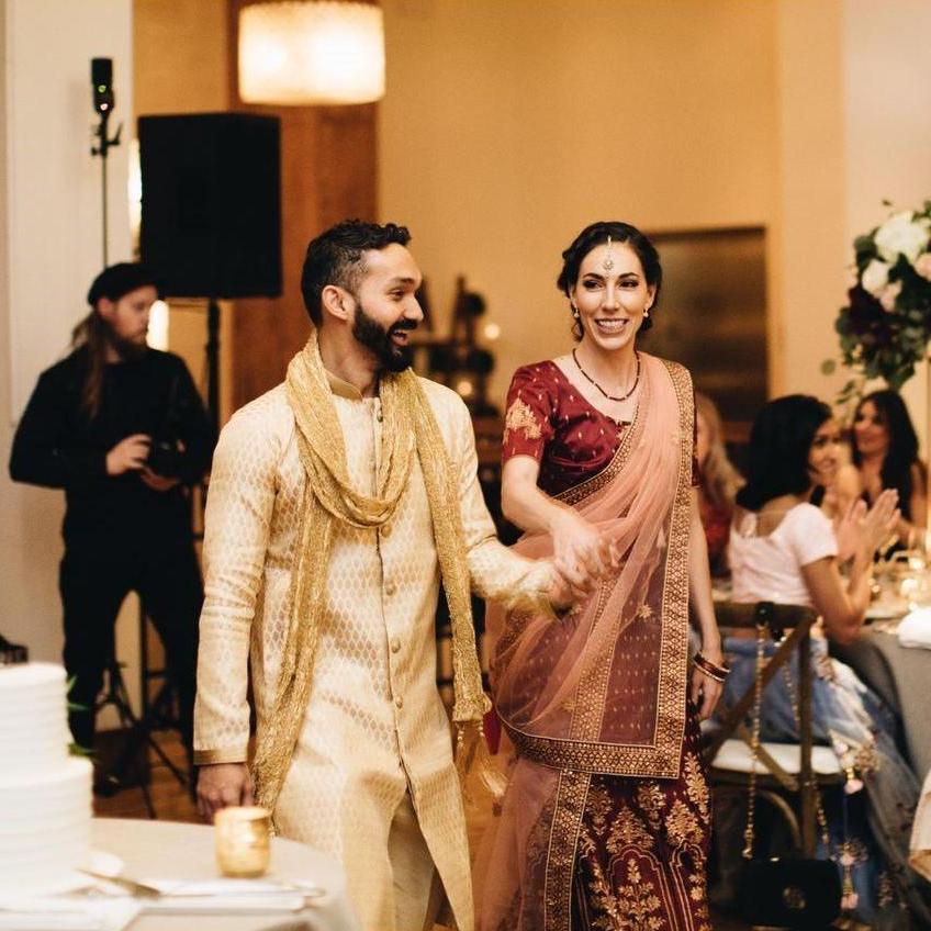 Making our entrance at Nirav and Andrea's wedding. We feel so blessed to be able to make the same walk as a married couple 2 years later.