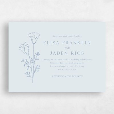 Ice, Blue Wedding Invitation - Coquelicot Landscape
