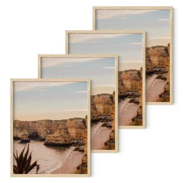 Haus and Hues Set of 4 Picture Frame with Plexiglass Cover, Walnut Oak, 16x20