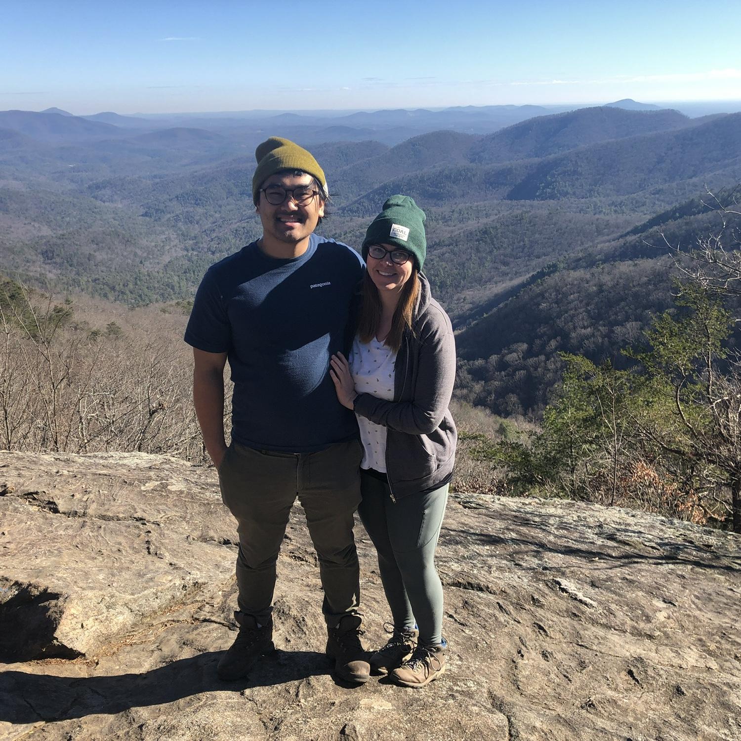 At the top of a lookout outside of Dahlonega, GA after a hike with Sarah, David, Charlotte, and Amelia... the best part was that hikers get ice cream!
