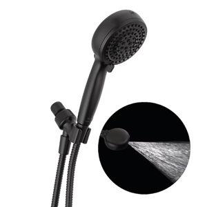 Delta ProClean 6-Settings Matte Black 4.5-in Round Handheld High Pressure Shower Head 2.5 GPM