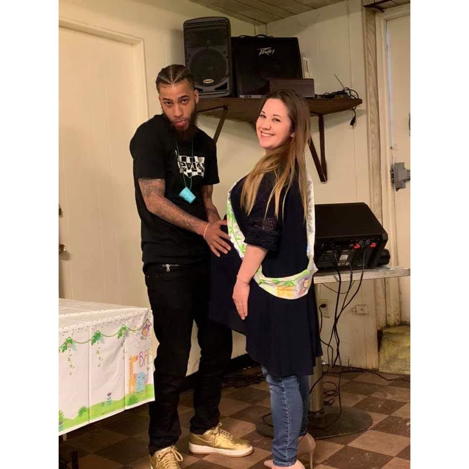 Being silly at the baby shower for Carter Ray