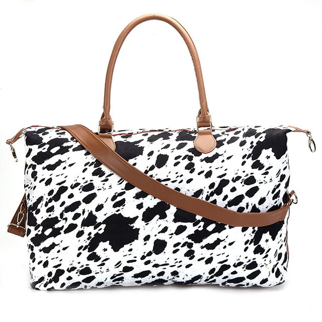 Cow Print Duffle Bag Weekender Bag For Women Travel Tote Bag Overnight Weekend Bag Large Shoulder Bag