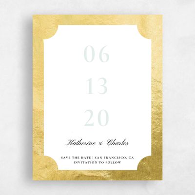 Seafoam, Green Wedding Save the Date - Blake Type Foil