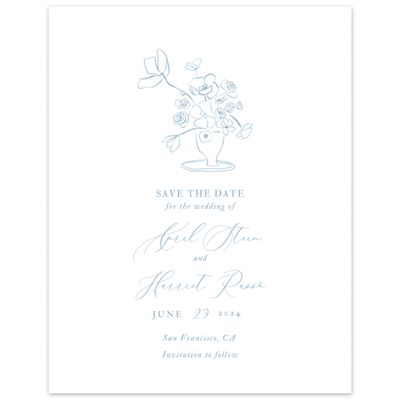 Dusty Blue Wedding Digital Save the Date - Keole Portrait
